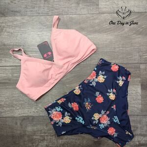 Shekini High Waist Floral Bikini Swimsuit Size S